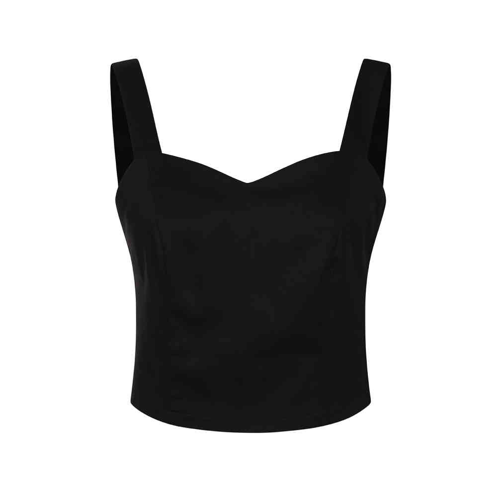 Banned - Maisie Plain Mouwloze top - Zwart